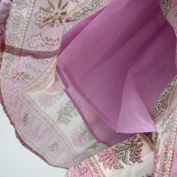 Xirena Taryn Women S Floral Tired Midi Button Down Skirt Cotton Silk Midi Lined - Picture 8 of 9